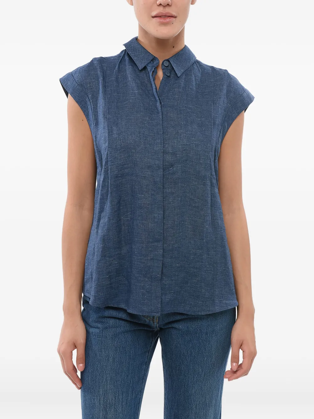 Giorgio Armani Mouwloze blouse Blauw