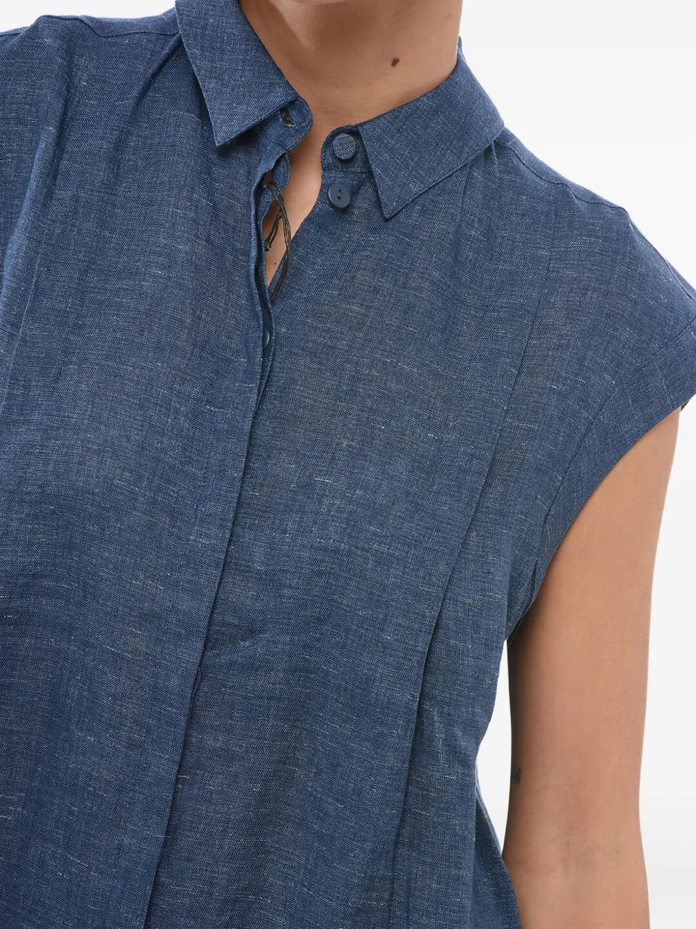 Giorgio Armani Mouwloze blouse Blauw