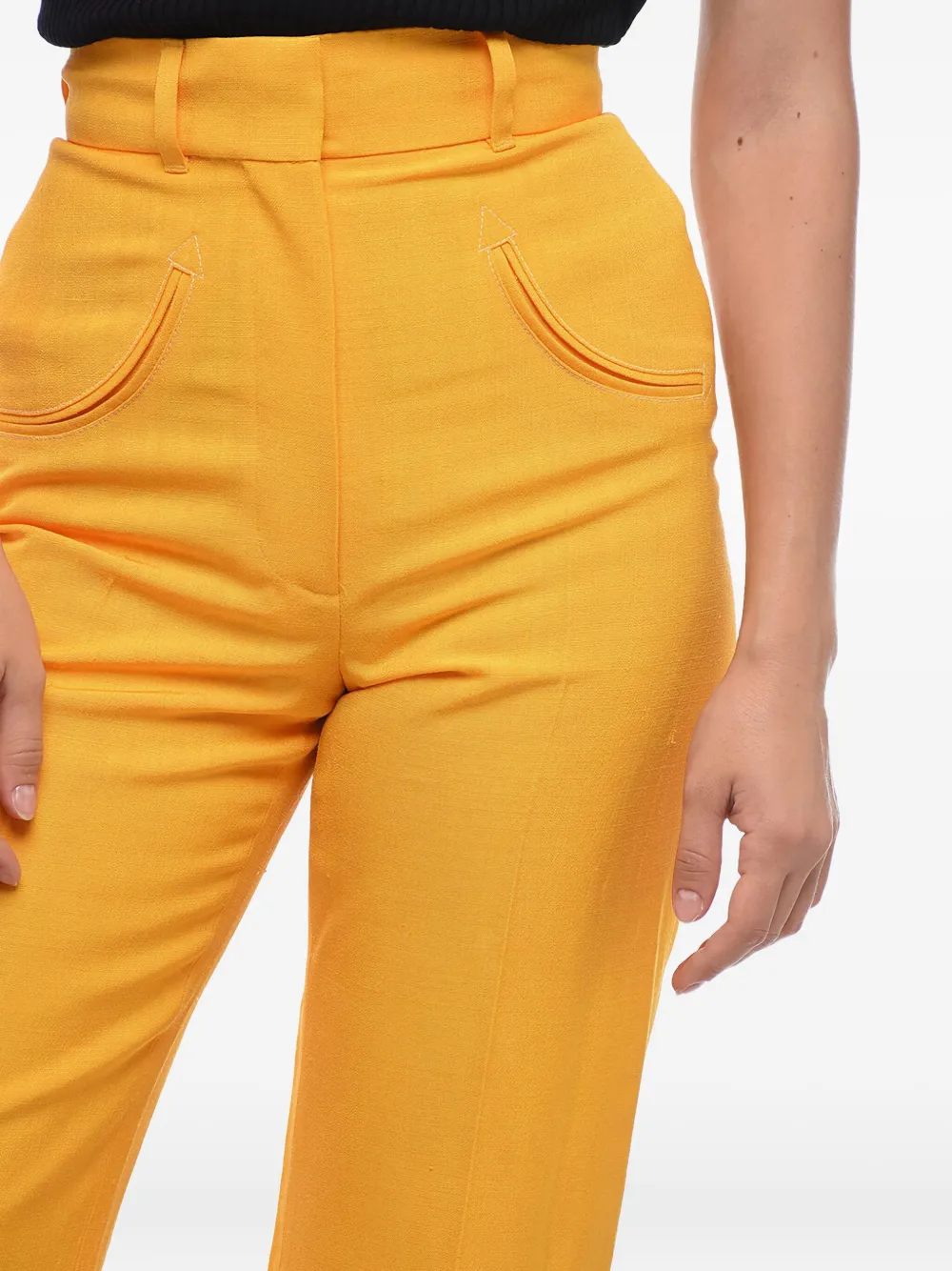 Casablanca jetted-pocket flared trousers Geel