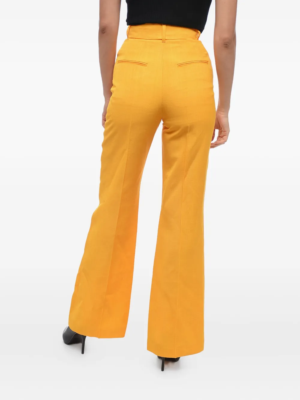 Casablanca jetted-pocket flared trousers Geel