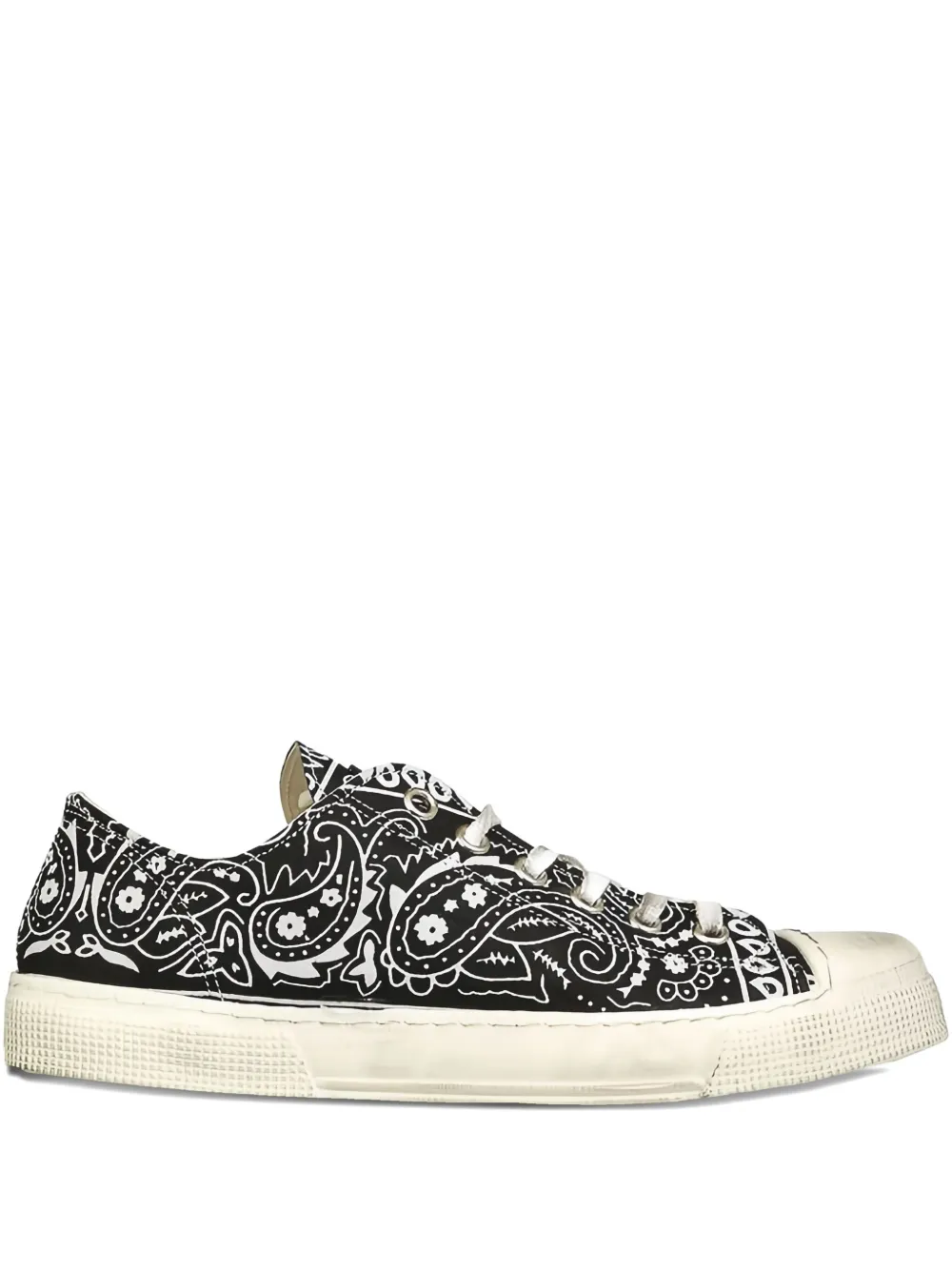 METAL GIENCHI tenis con estampado de bandana en colaboración con Jean Michel | negro | Image 1