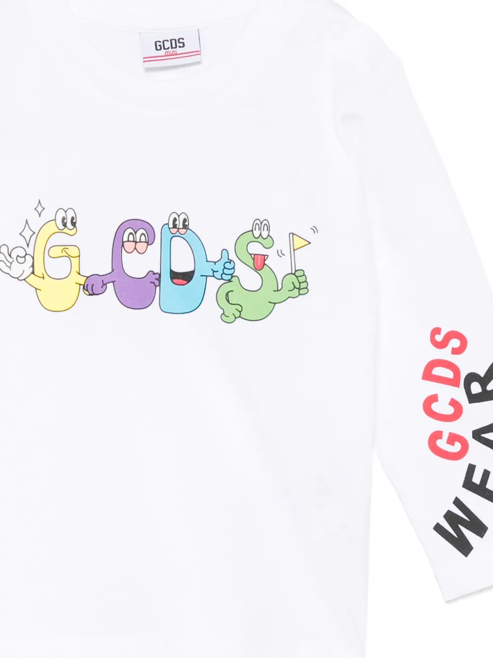 Gcds Kids T-shirt met lange mouwen Wit