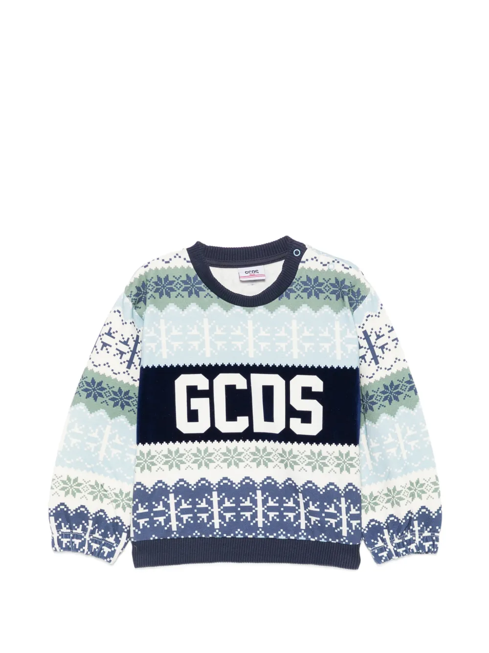 Gcds Kids logo-print sweatshirt - Blu