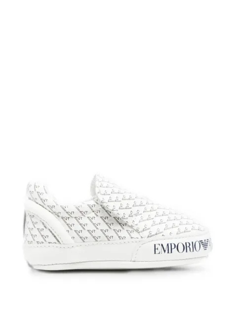 Emporio Armani Kids zapatillas de piel con logo estampado