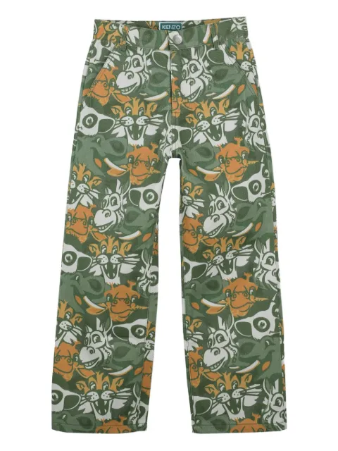 Kenzo Kids animal-print trousers