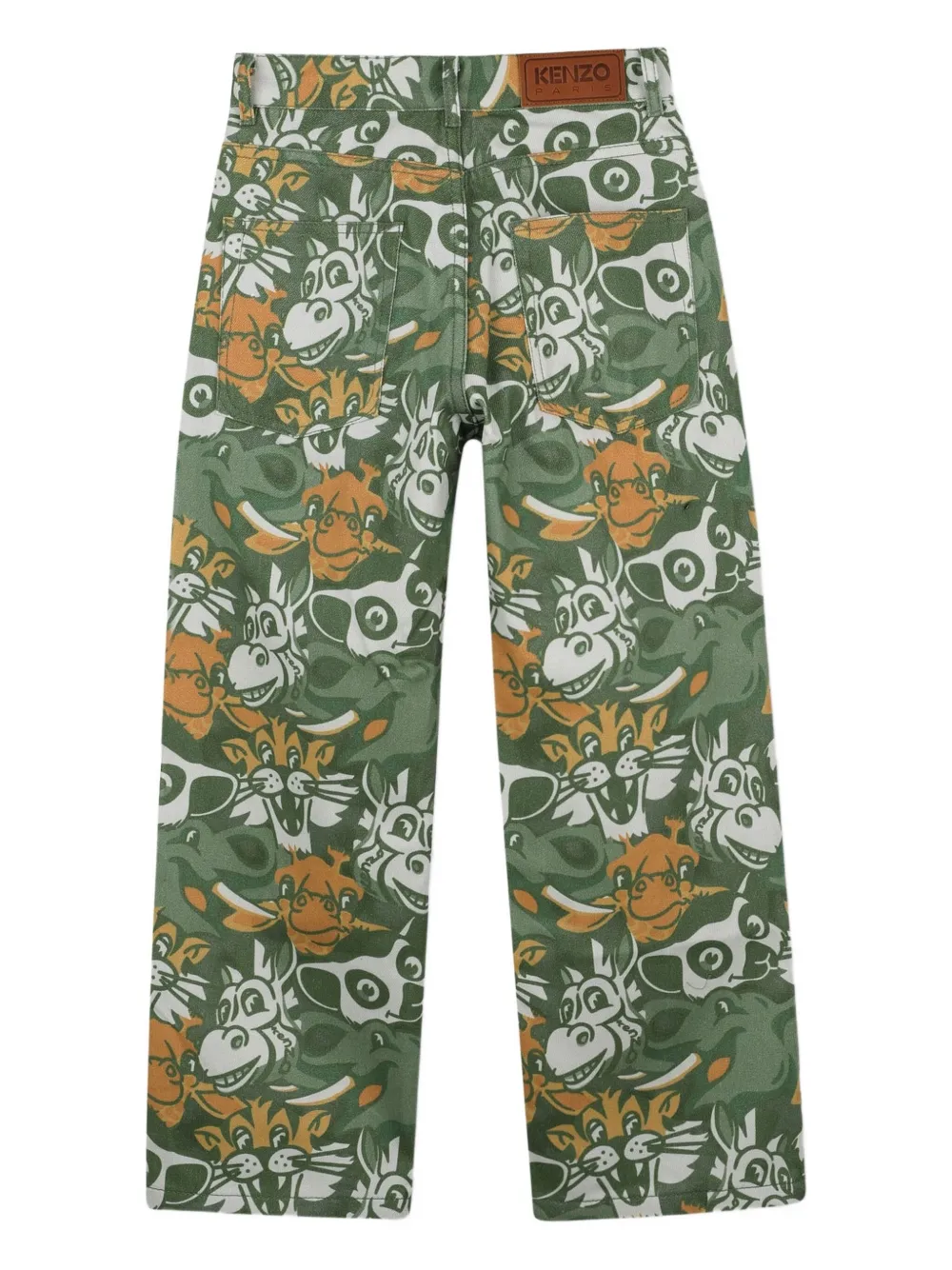 Kenzo Kids Broek met dierenprint Groen