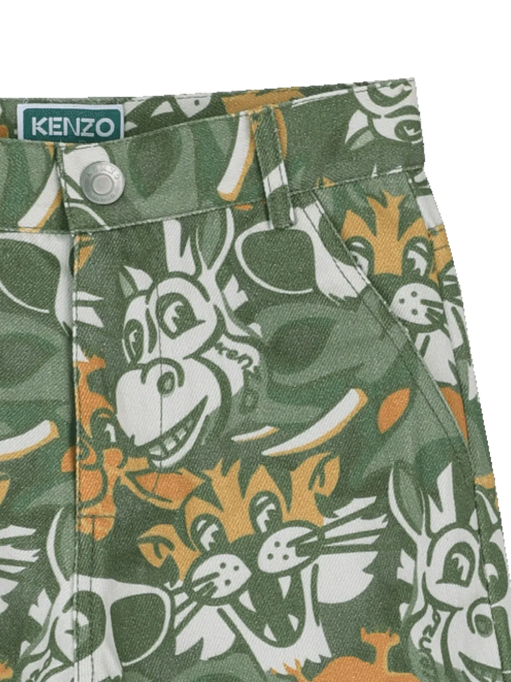 Kenzo Kids Broek met dierenprint Groen