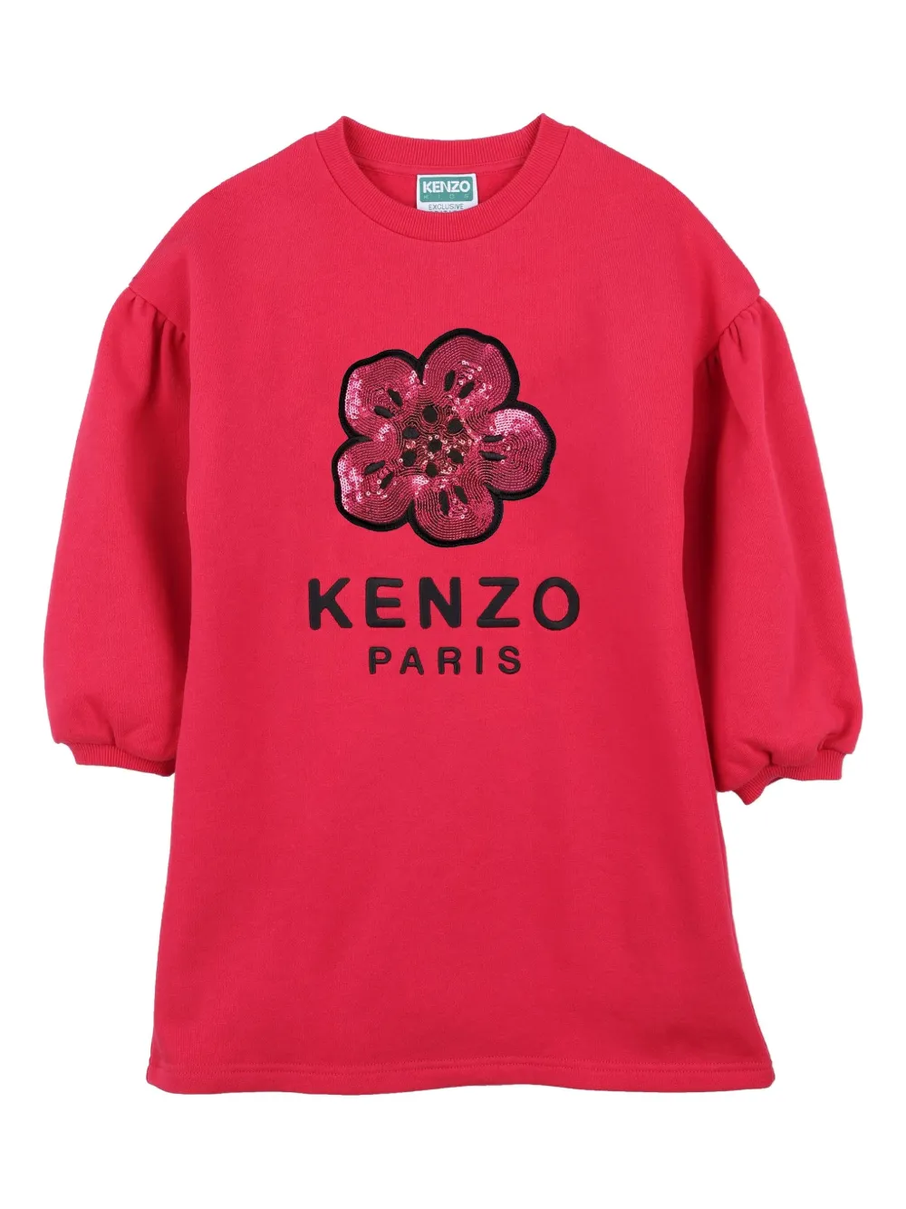 Kenzo Kids sequin-embellished flower-motif dress - Rosa