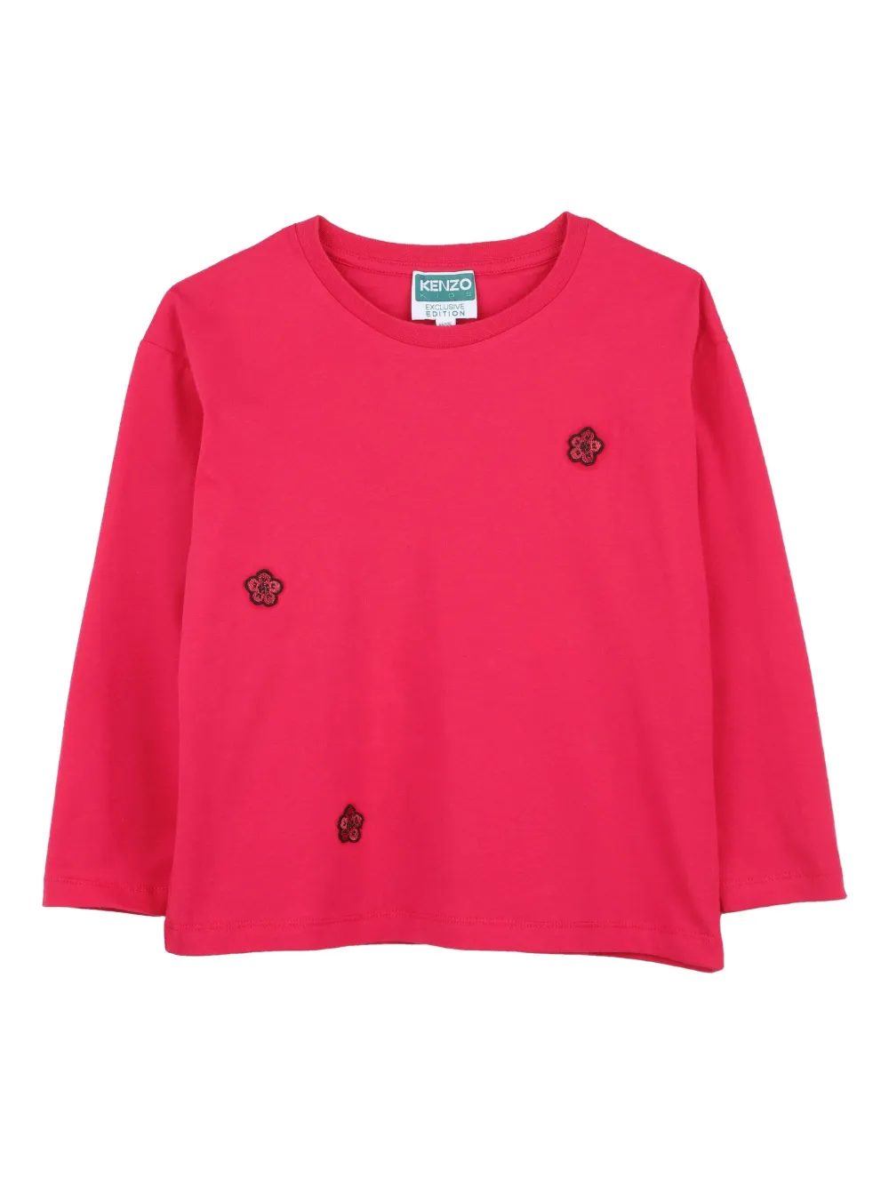 Kenzo Kids T-shirt con ricamo a fiori - Rosa