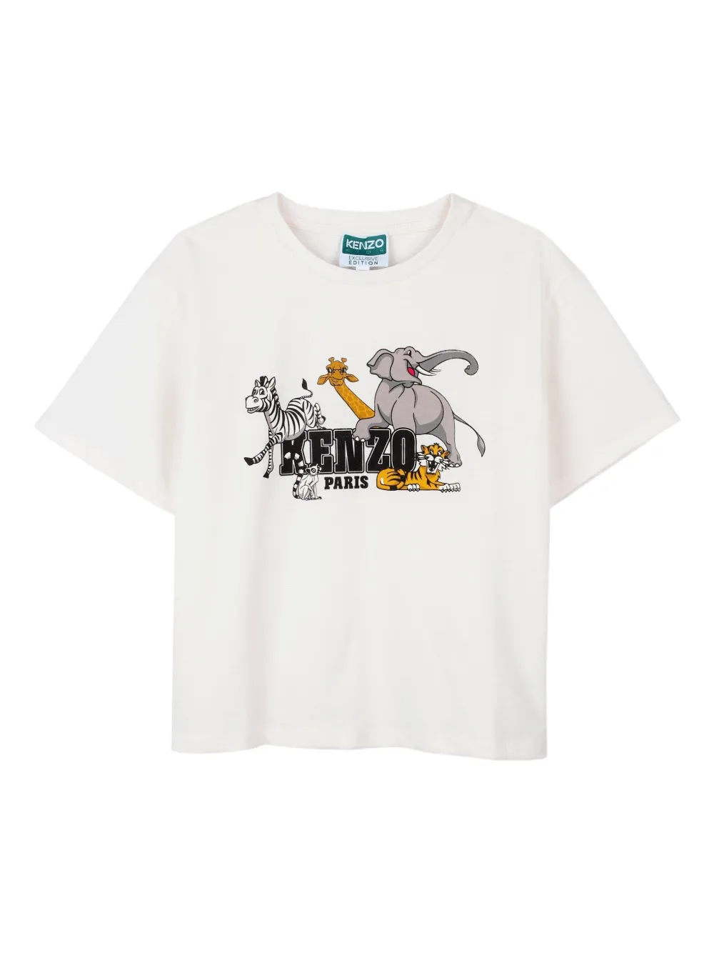 Kenzo Kids animal-print T-shirt - Bianco