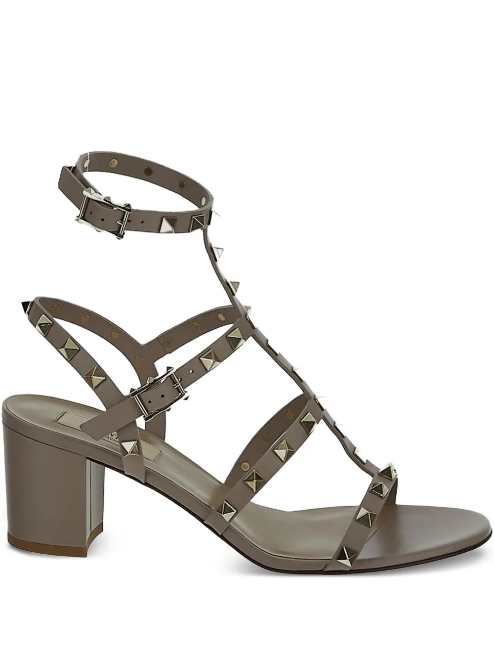 Valentino Garavani 60mm Rockstud heeled sandals | Brown | Image 1