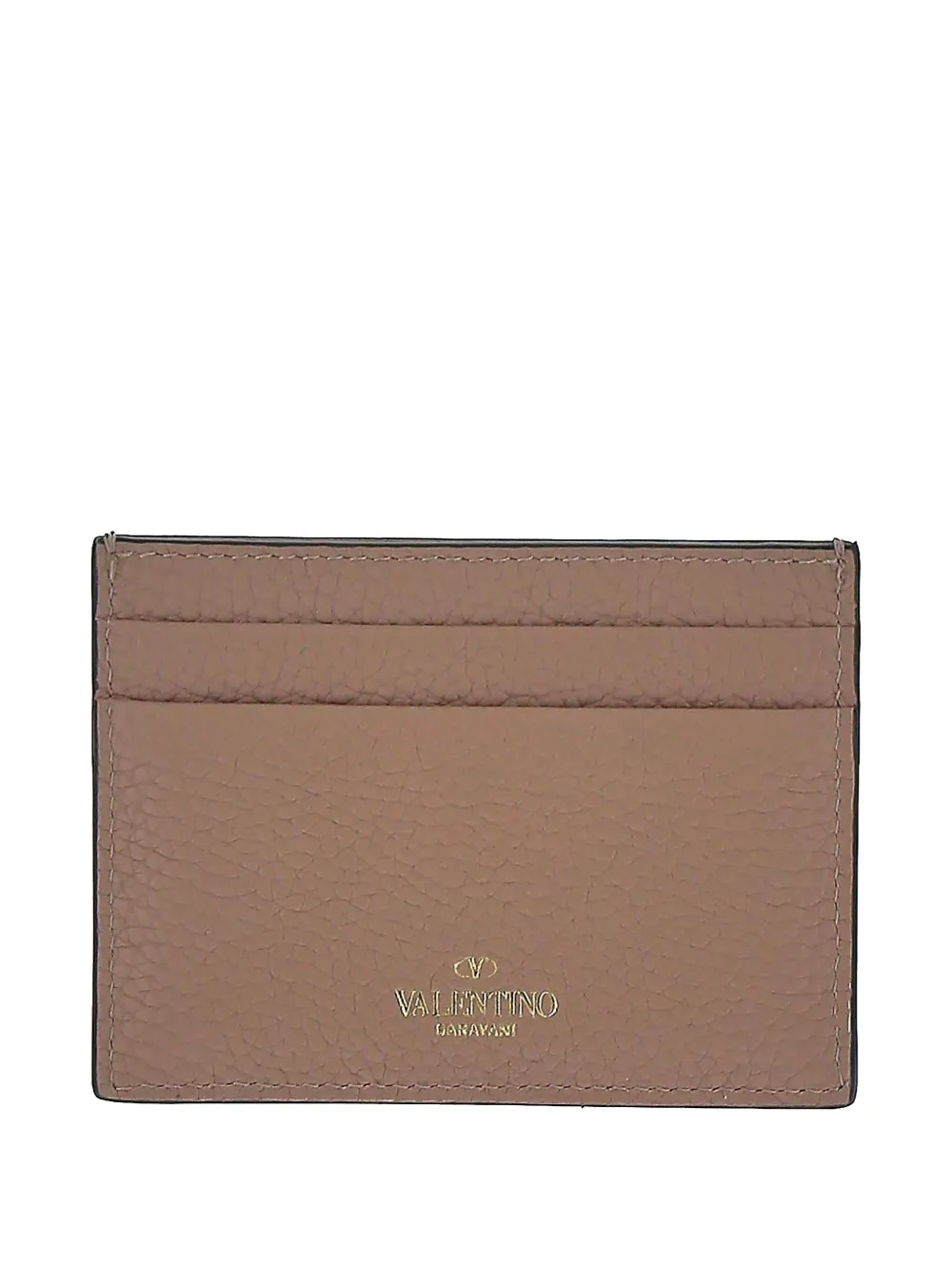 Valentino Garavani Rockstud leather cardholder Bruin