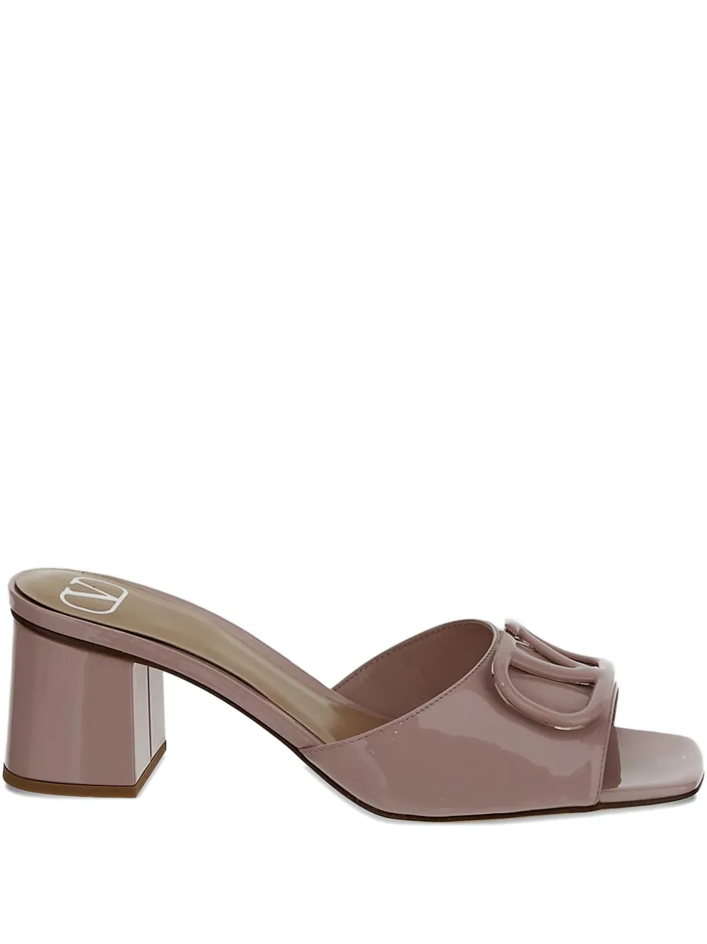 Valentino Garavani 60mm patent-finish heeled sandals Neutrals