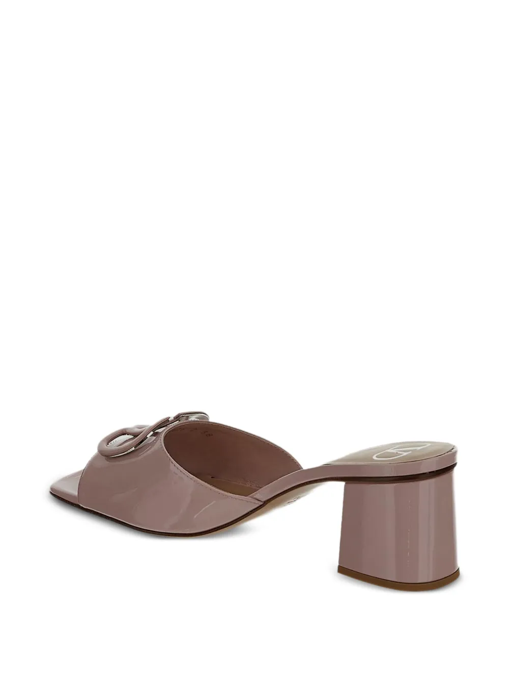 Valentino Garavani 60mm patent-finish heeled sandals Neutrals