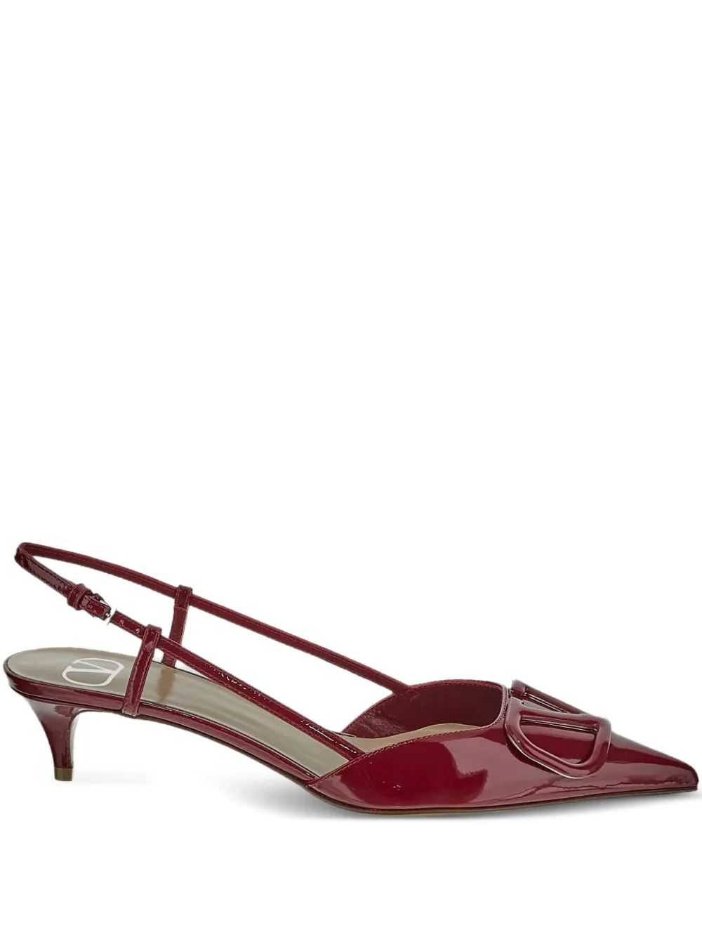 Valentino Garavani 40mm VLogo patent-leather slingback pumps | Red | Image 1