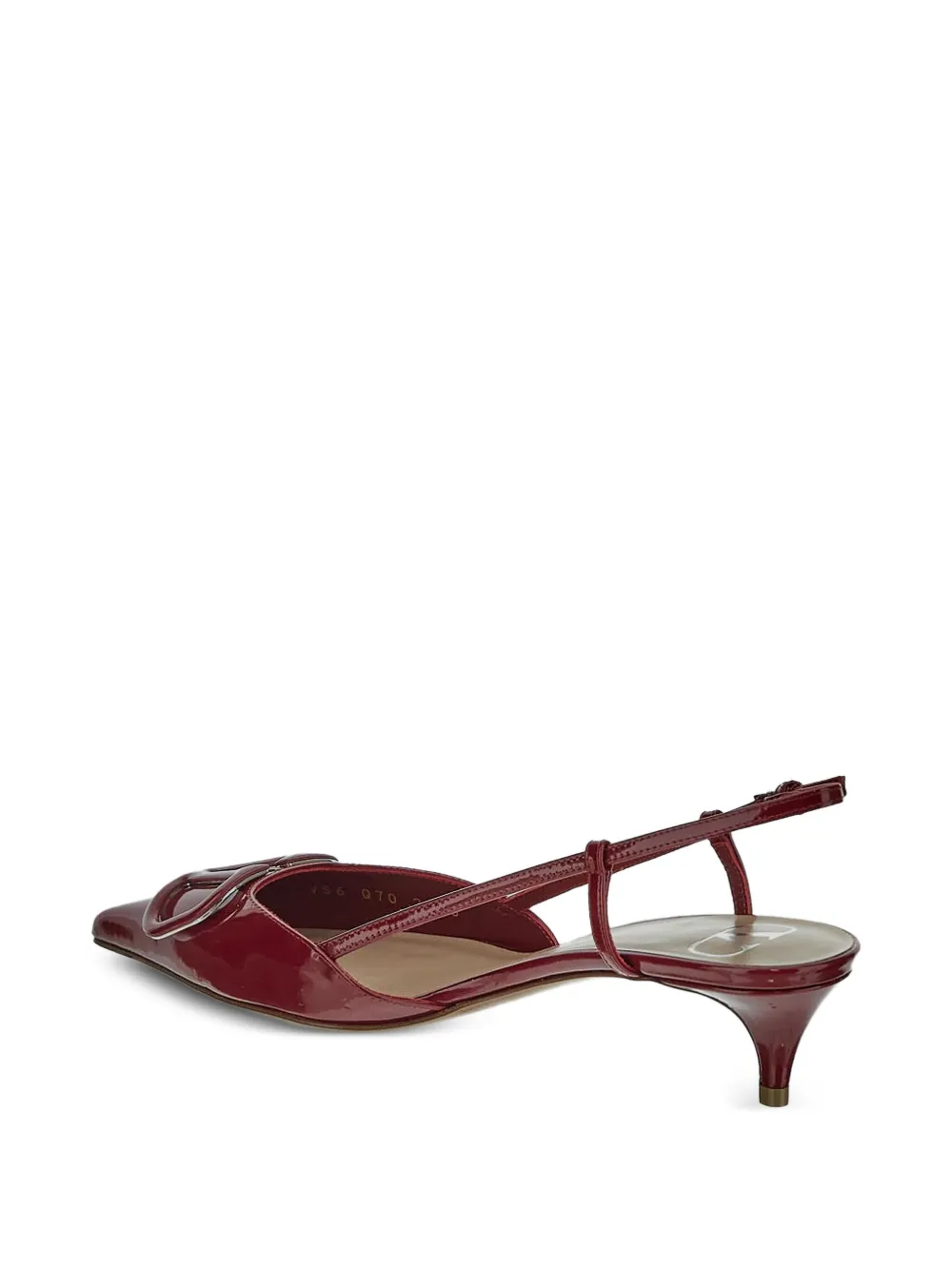 Valentino Garavani 40mm VLogo patent-leather slingback pumps Red