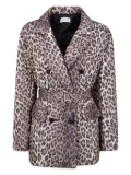 P.A.R.O.S.H. leopard-print belted coat - Brown