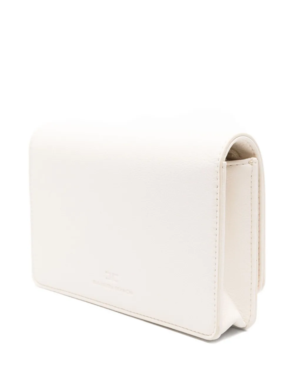 Elisabetta Franchi Clutch met logoplakkaat en ketting Beige