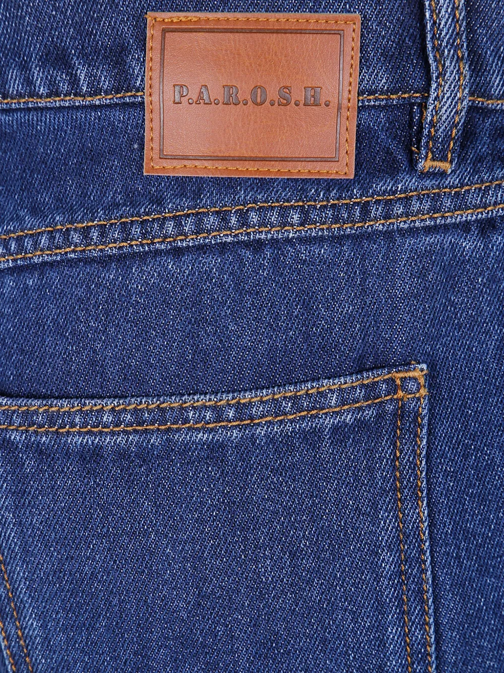 P.A.R.O.S.H. Jeans met leren patch Blauw