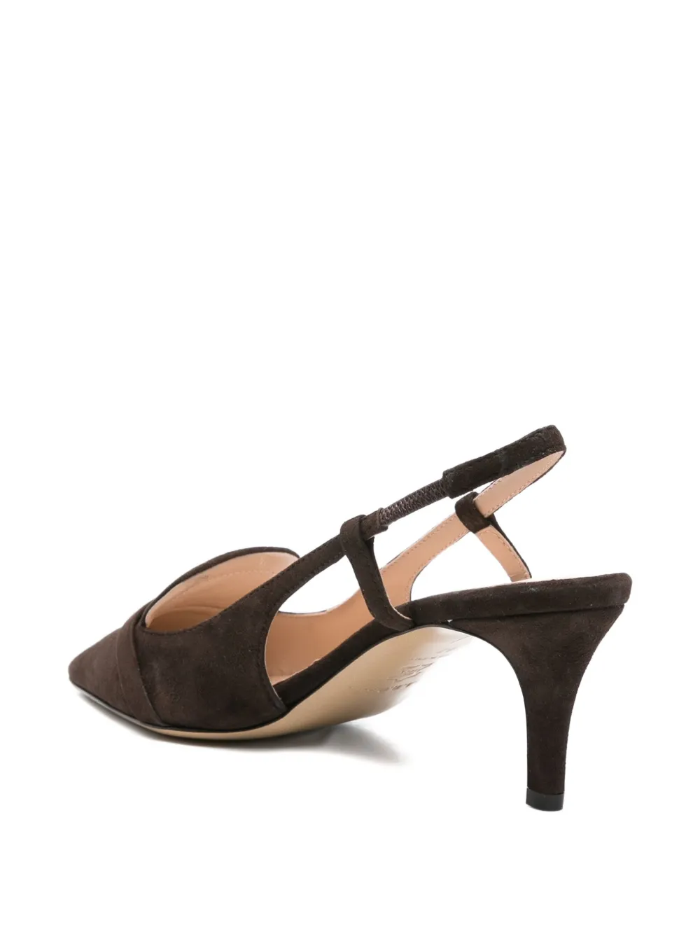 P.A.R.O.S.H. 70mm pointed-toe slingback pumps Brown