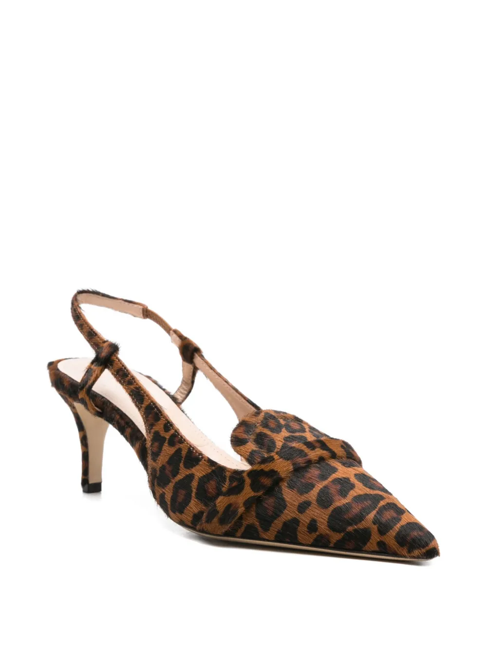 P.A.R.O.S.H. 70mm leopard-print slingback pumps Brown