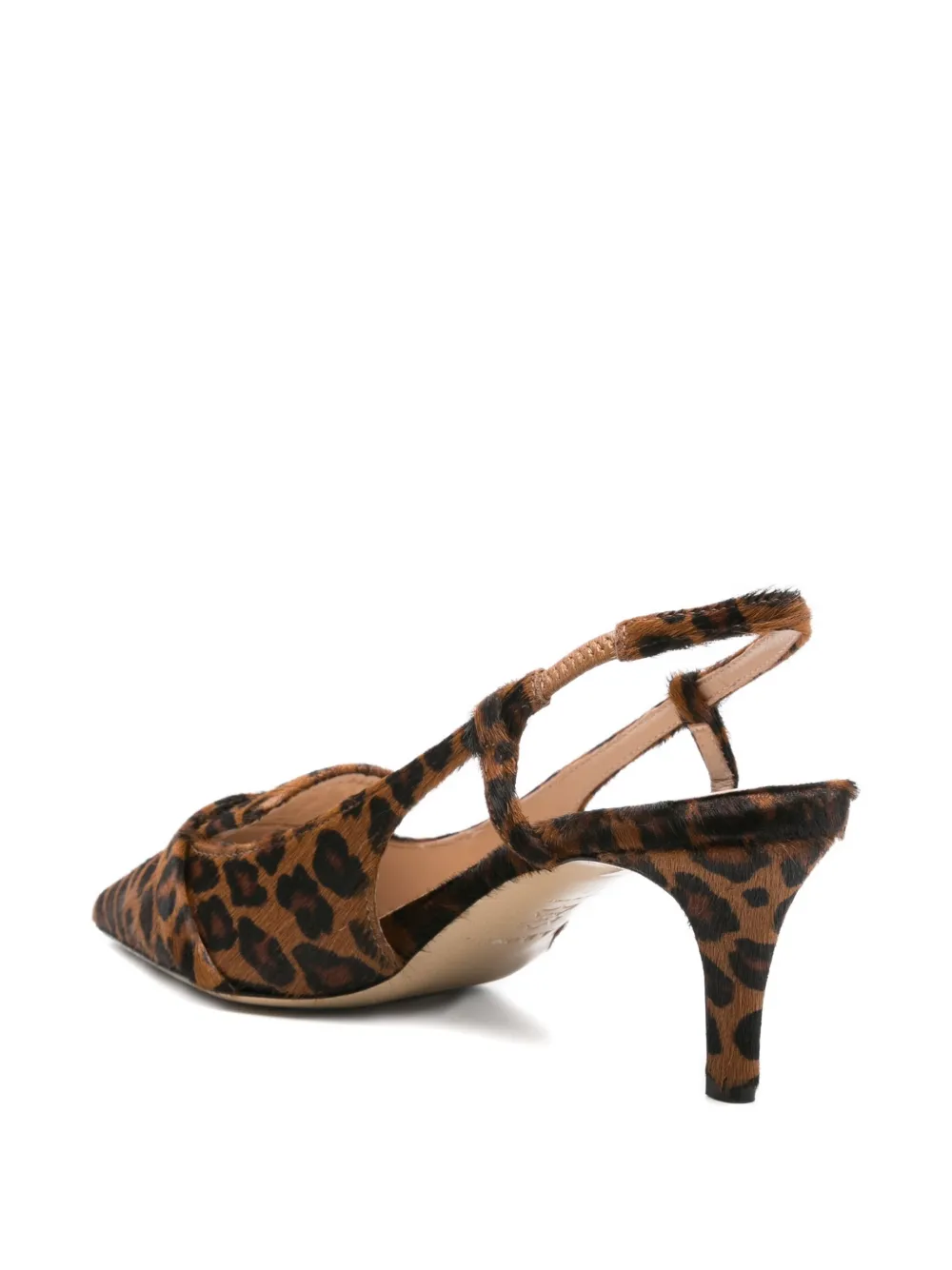 P.A.R.O.S.H. 70mm leopard-print slingback pumps Brown