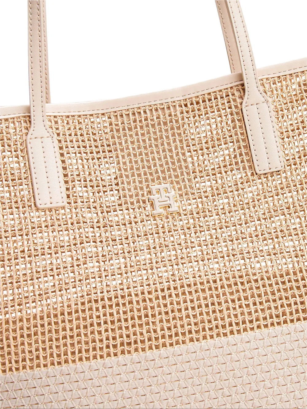 Tommy Hilfiger Shopper met mesh vlak Beige