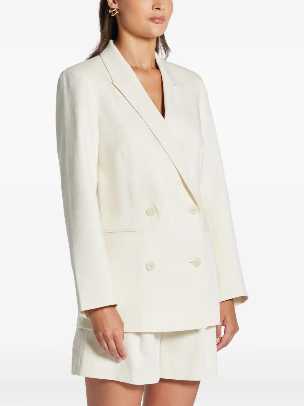 Anine Bing Jasmine Double-breasted Blazer In White