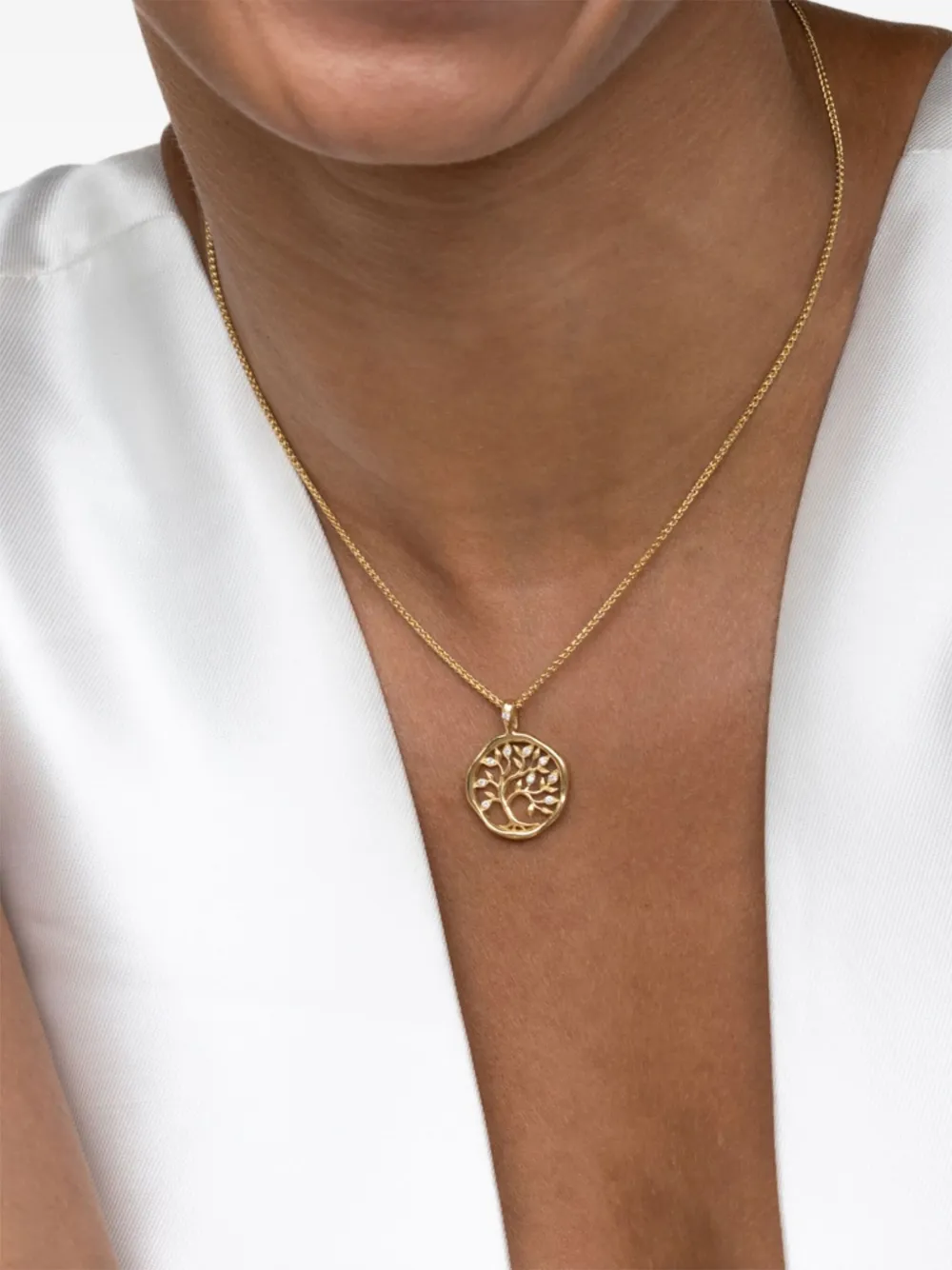 DOWER AND HALL 18kt yellow old Tree of Life Talisman diamond necklace | Image 2