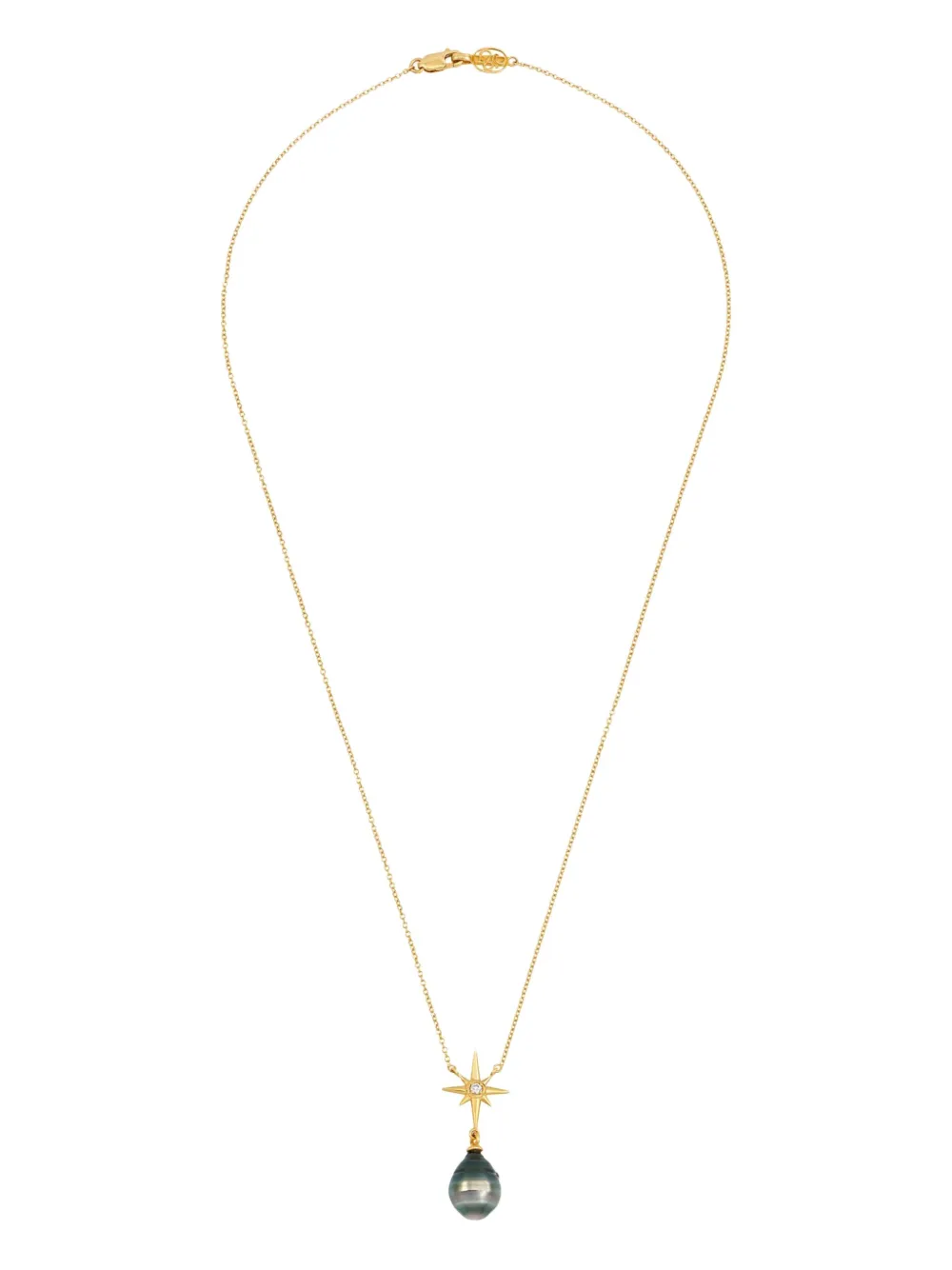 DOWER AND HALL 14kt yellow gold North Star Pendant diamond and pearl necklace - Oro