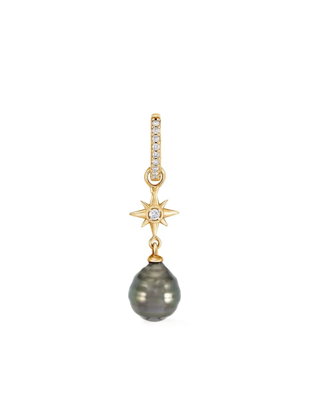 DOWER AND HALL 9kt yellow gold North Star diamond hoop earrings - DOWER AND HALL 9kt yellow gold North Star diamond hoop earrings -