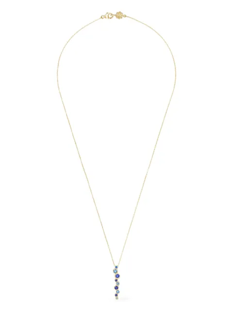 DOWER AND HALL 18kt yellow gold Cascade sapphire and aquamarine necklace