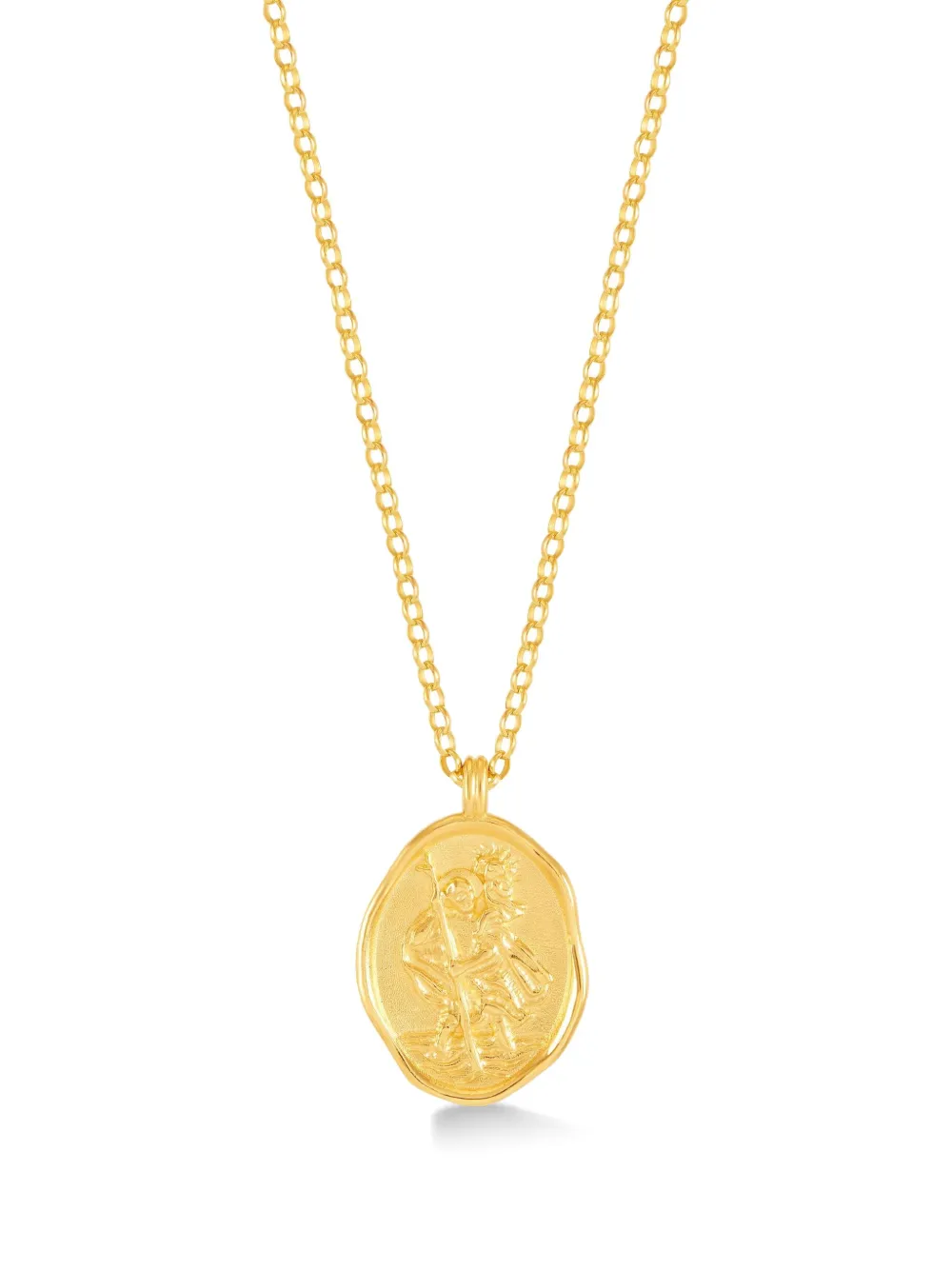 DOWER AND HALL 9K yellow gold St Christopher Talisman necklace | Gold | Image 1