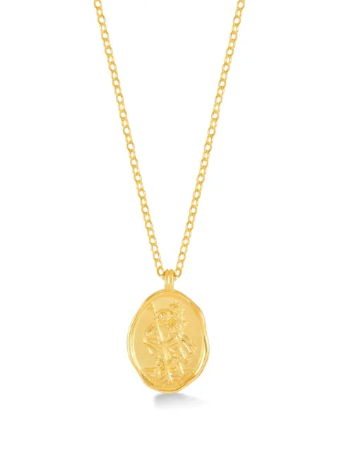 DOWER AND HALL 9K yellow gold St Christopher Talisman necklace