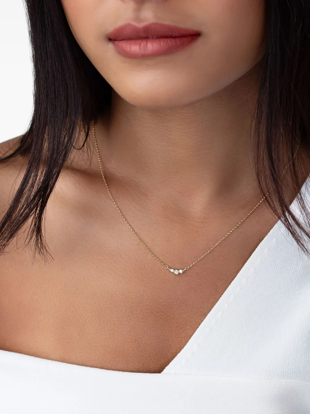 DOWER AND HALL 14kt yellow gold Stargazer Trio diamond necklace | Image 2