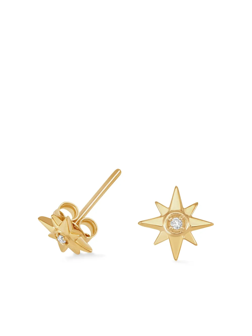 DOWER AND HALL 14kt yellow gold North Star diamond earrings - Oro