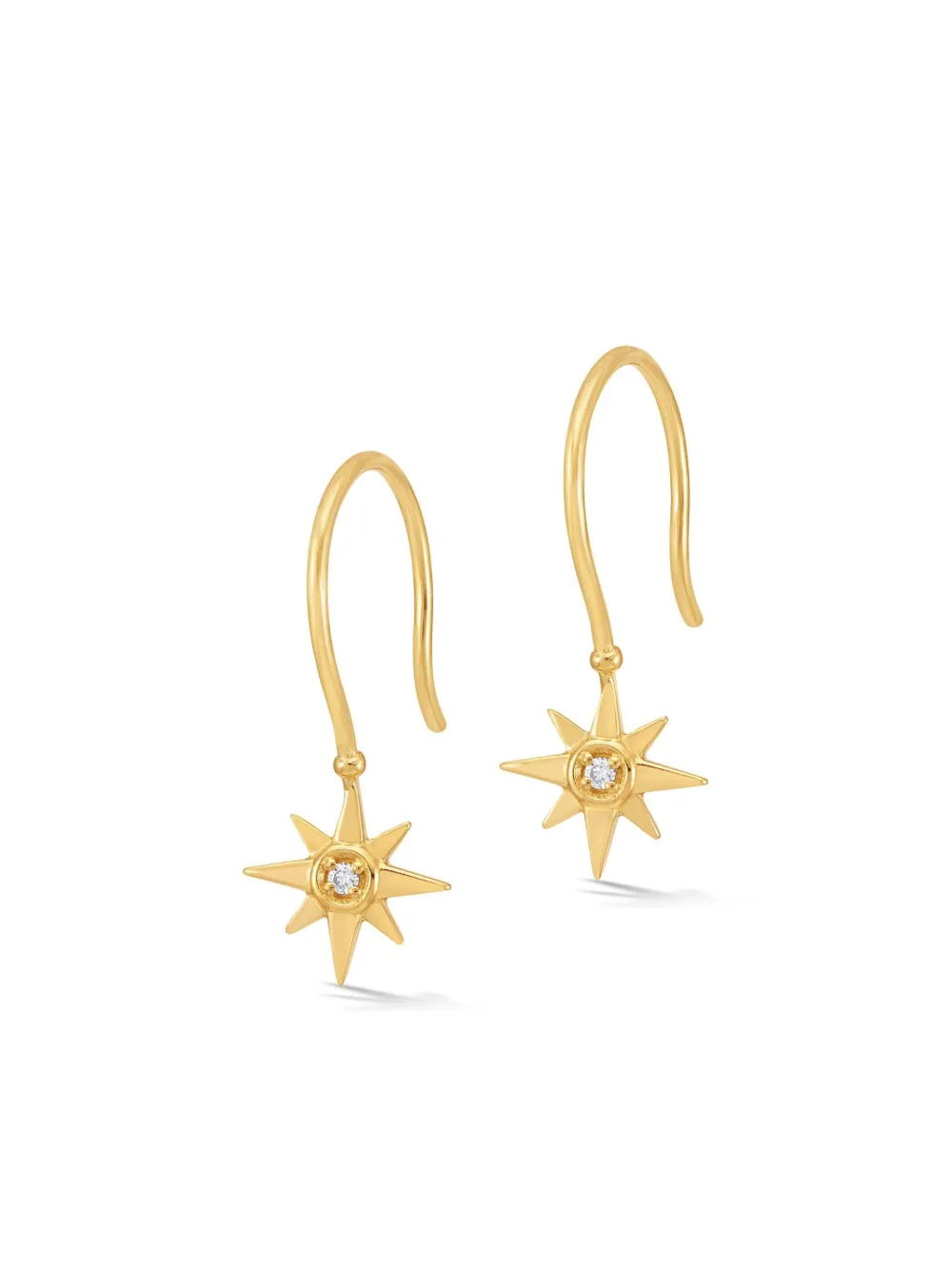 DOWER AND HALL 14kt yellow gold North Star diamond earrings - Oro