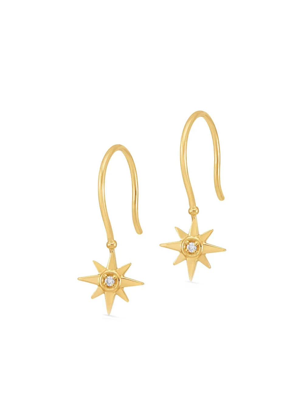 DOWER AND HALL 14kt yellow gold North Star diamond earrings - ゴールドトーン DOWER AND HALL 14kt yellow gold North Star diamond earrings - ゴールドトーン