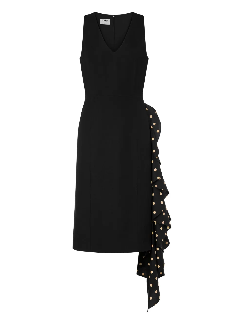 Moschino Mini-jurk met stippen en ruches Zwart