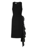 Moschino polka-dot ruffled mini dress - Black