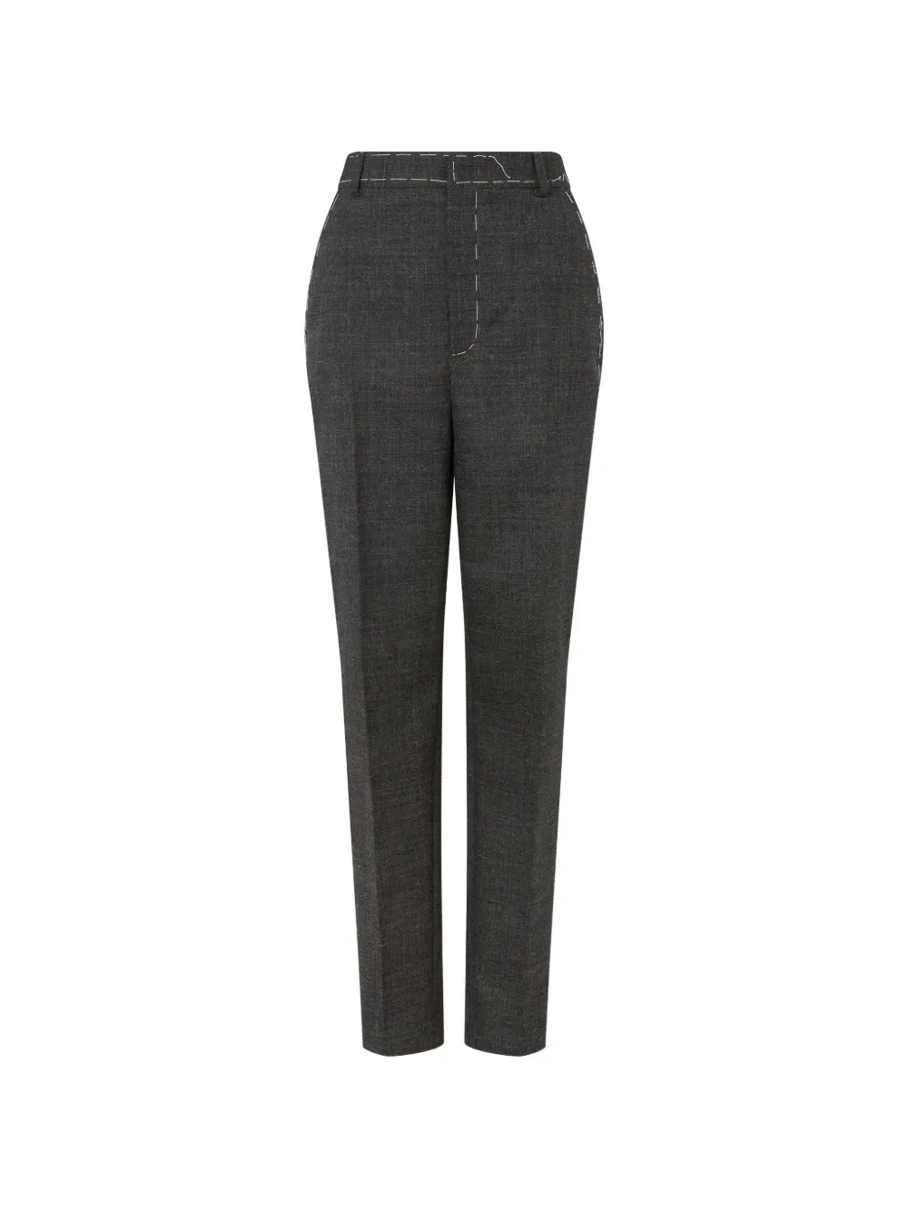 Moschino Wollen broek met contrasterende stiksels Grijs