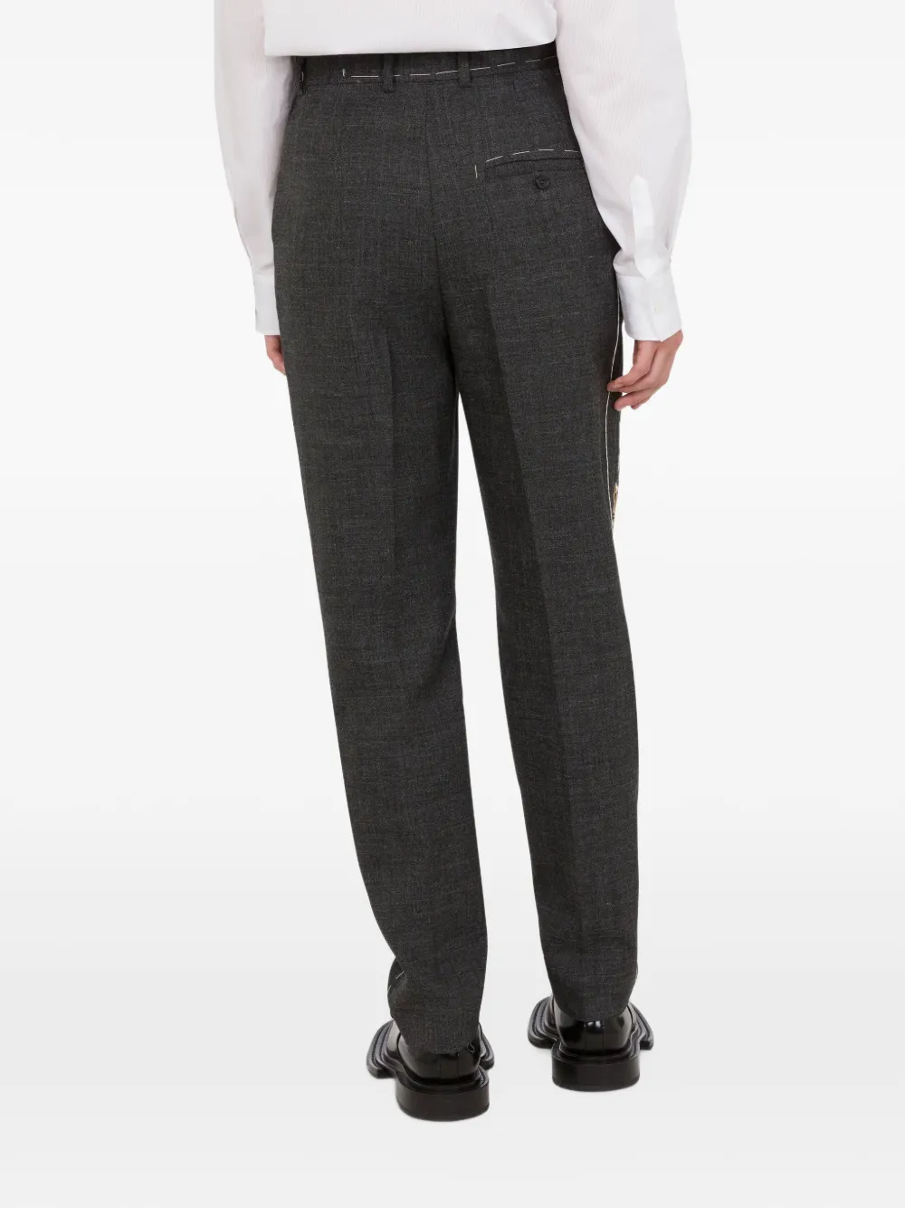 Moschino Wollen broek met contrasterende stiksels Grijs