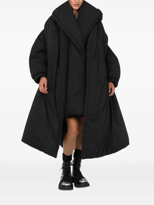 モスキーノ　ワンピース風　異素材　ベロア　ロングコート　ブラック　M相当 Moschino オーバーサイズ コート | ブラック | FARFETCH JP