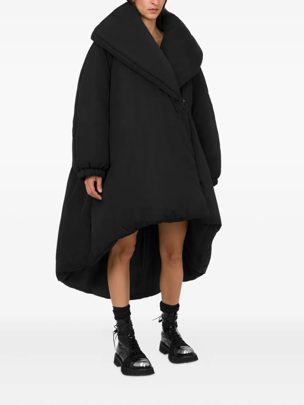 Moschino Oversized jas met hoge kraag Zwart