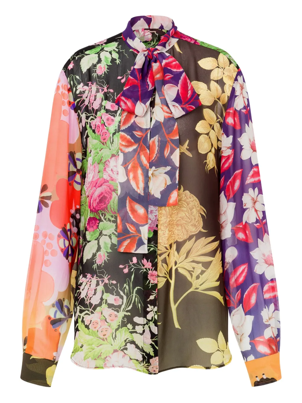 Moschino floral-print silk blouse | Black | Image 1