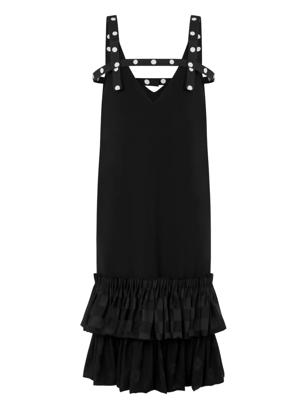 Moschino ribbon-embellished ruffled dress | Black | Image 1