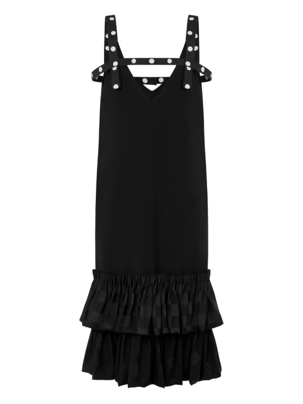 Moschino Ribbon-embellished Ruffled Dress in Black
