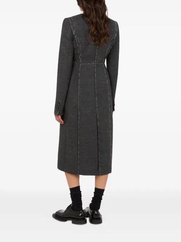 Moschino tailored-seam Coat | Grey | FARFETCH JO