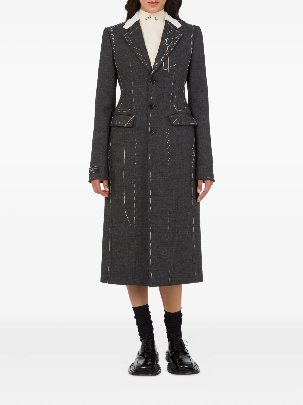 Moschino Jas met getailleerde zoom Grijs