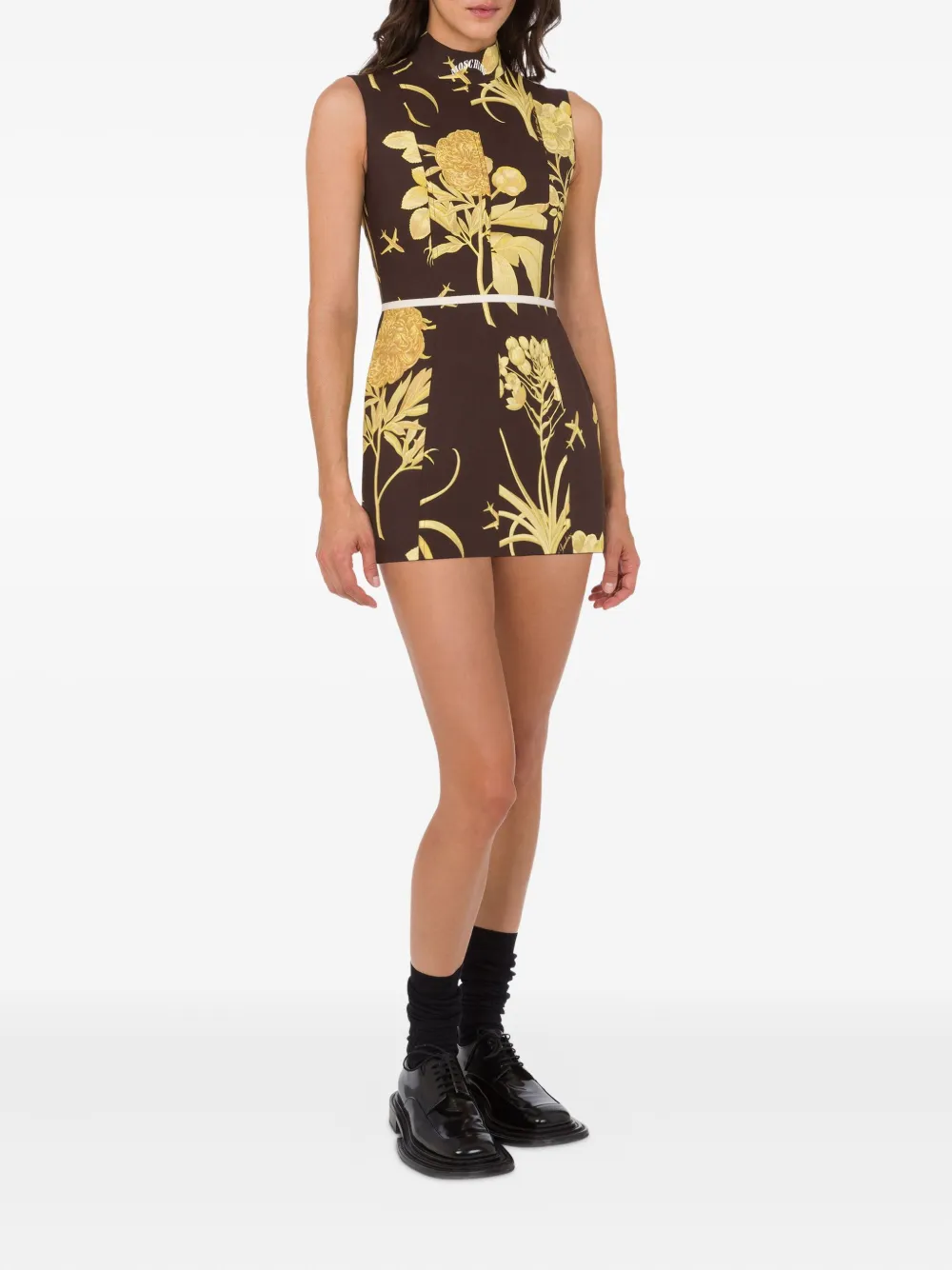 Moschino Jurk met bloemenprint - Bruin